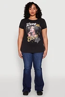Womens Plus Size Mineral Wash Good Life Graphic Tee, Grey, Size 3X