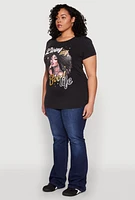 Womens Plus Size Mineral Wash Good Life Graphic Tee, Grey, Size 3X