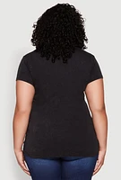 Womens Plus Size Mineral Wash Good Life Graphic Tee, Grey, Size 3X