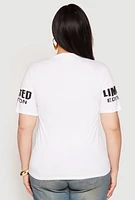 Womens Plus Size Sequin Limited Edition Graphic Tee, White, Size 2X