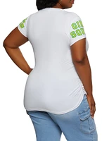 Womens Plus Size Blessed and Highly Favored Graphic Tee, White, Size 1X