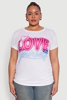 Womens Plus Size Love Yourself Graphic Tee, White, Size 2X