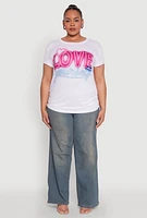 Womens Plus Size Love Yourself Graphic Tee, White, Size 2X