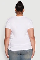 Womens Plus Size Love Yourself Graphic Tee, White, Size 2X
