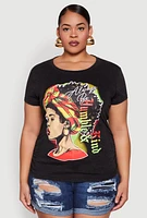Womens Plus Size Always Be Ruched Graphic Tee, Black, Size 3X