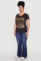 Womens Plus Size Mineral Wash Pray Graphic Tee, Grey, Size 1X