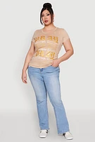 Womens Plus Mineral Wash Pray Graphic Tee,