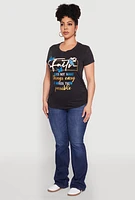 Womens Plus Mineral Wash Butterfly Faith Graphic Tee,