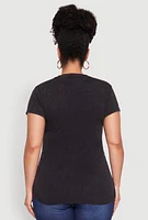 Womens Plus Mineral Wash Butterfly Faith Graphic Tee,