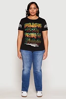 Womens Plus Sequin Believe Graphic Tee,