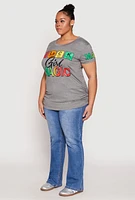 Womens Plus Size Black Girl Magic Graphic Tee, Grey, Size 2X