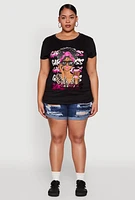 Womens Plus Girl Boss Sequin Graphic Tee,
