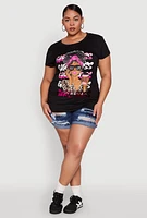 Womens Plus Girl Boss Sequin Graphic Tee,