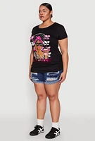 Womens Plus Girl Boss Sequin Graphic Tee,