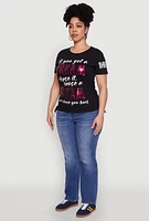Womens Plus Dream Sequin Graphic Top,