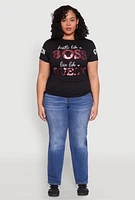 Womens Plus Size Hustle Like A Boss Live Like A Queen Top, Black, Size 3X