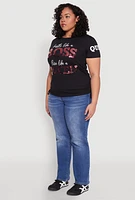 Womens Plus Size Hustle Like A Boss Live Like A Queen Top, Black, Size 3X