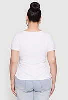 Womens Plus Faith It 3D Foil Graphic Tee, White,