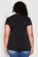 Womens Plus Size Mineral Wash Faith Graphic Tee, Grey, Size 2X
