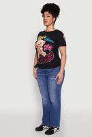 Womens Plus Dont Ruin My Mood Sequin Graphic Tee,