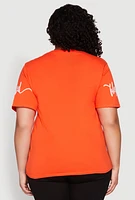 Womens Plus Size Sequin Simply Blessed Graphic Tee, Orange, Size 2X