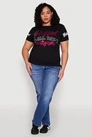 Womens Plus Size Sequin Blessed Everyday Graphic Tee, Black, Size 3X
