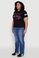 Womens Plus Size Sequin Blessed Everyday Graphic Tee, Black, Size 3X