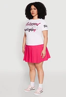 Womens Plus Size Sequin Blessed Everyday Graphic Tee, White, Size 1X