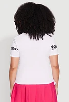 Womens Plus Size Sequin Blessed Everyday Graphic Tee, White, Size 1X
