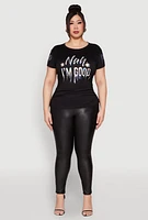 Womens Plus Nah Im Good 3D Foil Graphic Tee,