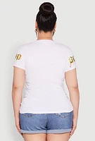 Womens Plus Size Nah Im Good 3D Foil Graphic Tee, White, Size 1X