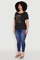Womens Plus Kinda Sweet 3D Foil Graphic Tee,