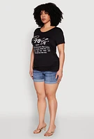 Womens Plus Size 3D Boss Foil Graphic Tee, Black, Size 3X