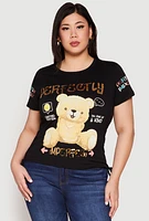 Womens Plus Sequin Perfectly Imperfect Graphic Tee,