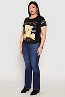 Womens Plus Sequin Perfectly Imperfect Graphic Tee,