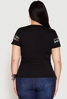 Womens Plus Sequin Perfectly Imperfect Graphic Tee,
