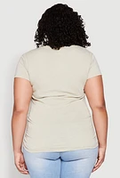 Womens Plus Size Melanin Queen Lip Graphic Tee, Green, Size 2X