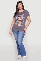 Womens Plus Size Mineral Wash She Is Graphic Tee, Grey, Size 3X