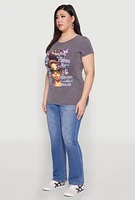 Womens Plus Size Mineral Wash She Is Graphic Tee, Grey, Size 3X
