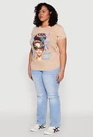 Womens Plus Mineral Wash She Is Graphic Tee, 1X