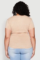Womens Plus Mineral Wash She Is Graphic Tee, 1X