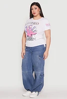 Womens Plus Size Sequin Rodeo Queen Top, White, Size 3X