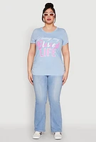 Womens Plus Living My Blessed Life Ruched Tee, 1X
