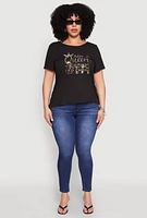 Womens Plus Just A Queen 3D Foil Graphic Tee,
