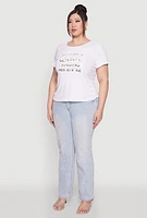 Womens Plus Size Just A Queen 3D Foil Graphic Tee, White, Size 3X