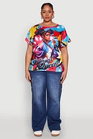 Womens Plus Size Blessed Queen Graphic Tee, Multi, Size 1X