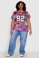 Womens Plus Size Queen Vibes Graphic Tee, Multi, Size 3X