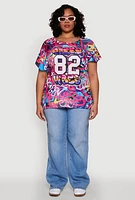 Womens Plus Size Queen Vibes Graphic Tee, Multi, Size 3X
