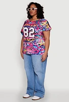 Womens Plus Queen Vibes Graphic Tee, Multi,