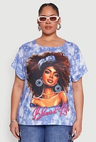 Womens Plus Size Blessed Life Graphic Tee, Blue, Size 1X